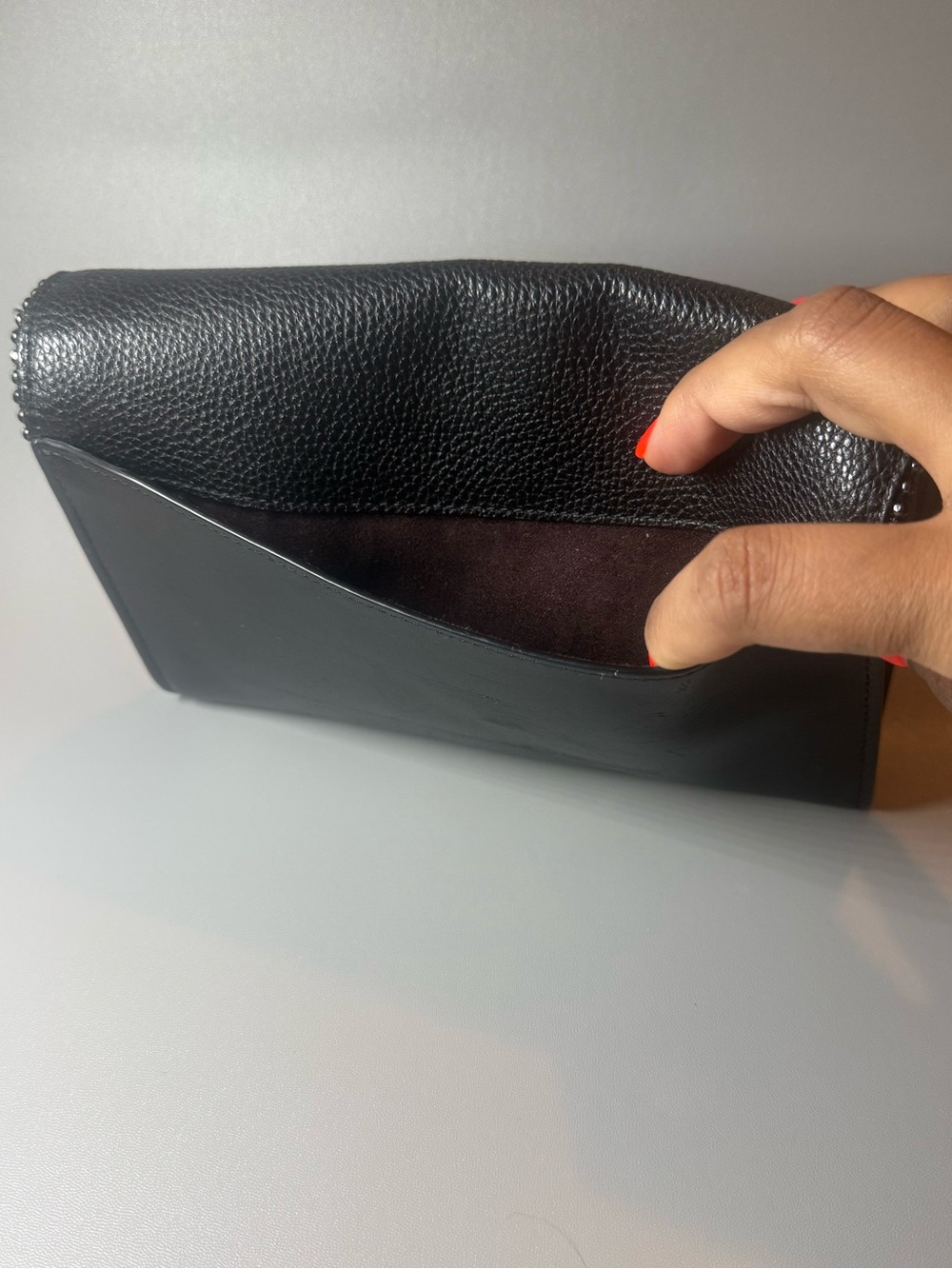 Coach Black Leather & Suede C Clasp Wallet - Picture 7 of 11